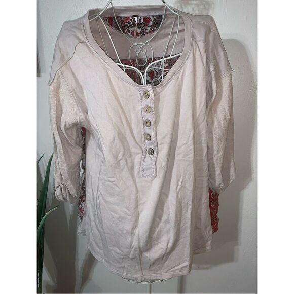 Nice FREE PEOPLE MIXED MEDIA TOP size small Good Condition - Picture 1 of 6